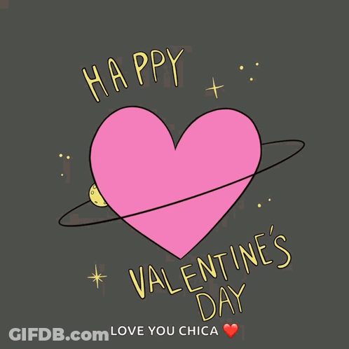 Pink Heart Saying Happy Valentine's Day GIF