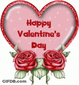 Pink Heart Saying Happy Valentine's Day GIF