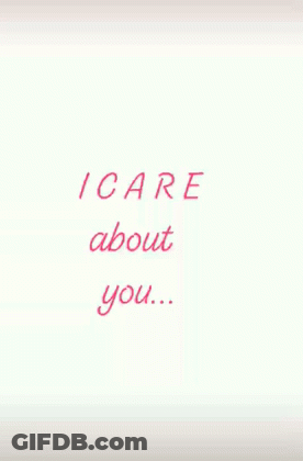 Pink Heart Saying I Care About You GIF