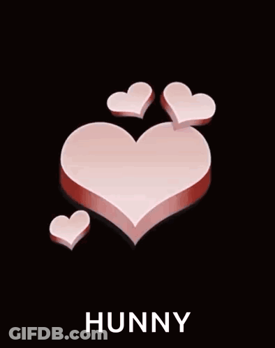 Pink Heart Saying I Love U Hunny GIF