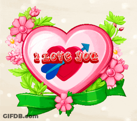 Pink Heart Saying I Love You GIF