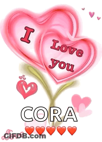 Pink Heart Saying I Love You Cora GIF