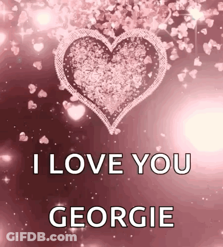 Pink Heart Saying I Love You Georgie GIF