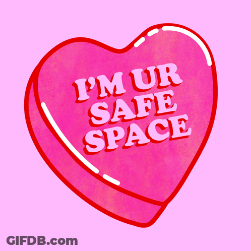 Pink Heart Saying I'm Ur Safe Space GIF