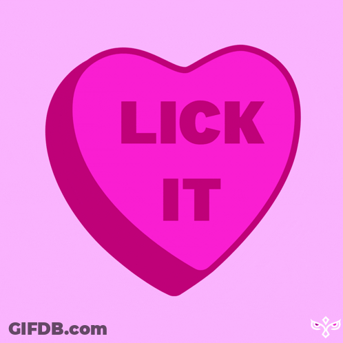 Pink Heart Saying Lick It GIF
