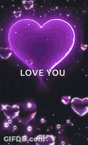 Pink Heart Saying Love You GIF