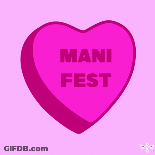 Pink Heart Saying Mani Fest GIF