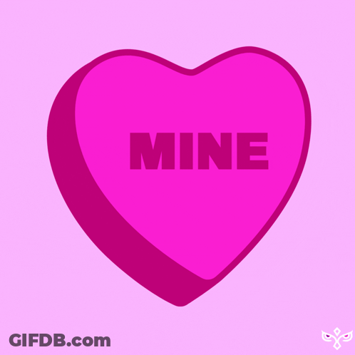 Pink Heart Saying Mine GIF