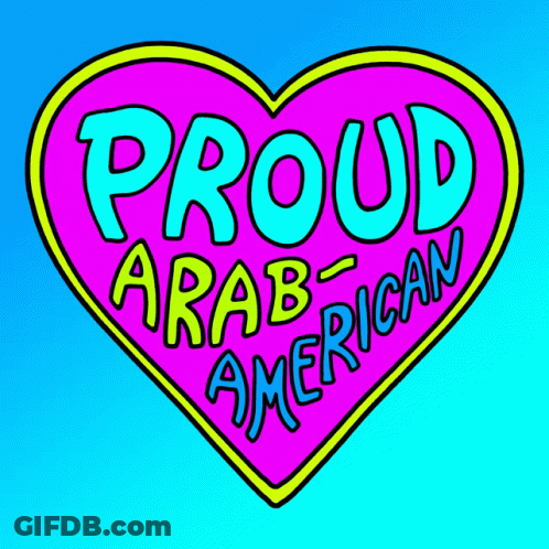 Pink Heart Saying Proud Arab American GIF