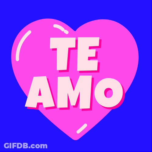 Pink Heart Saying Te Amo GIF