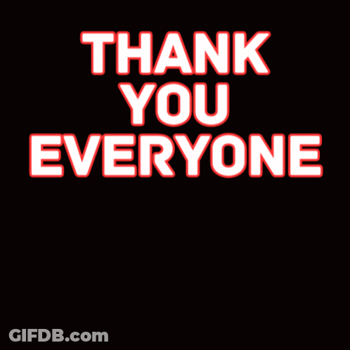 Pink Heart Saying Thank You Everyone GIF