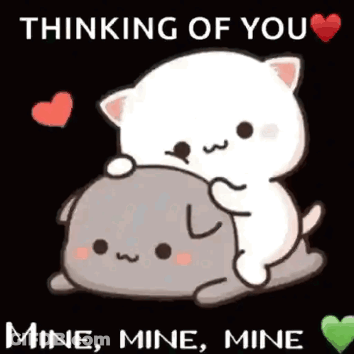 Pink Heart Saying Ur Mine GIF