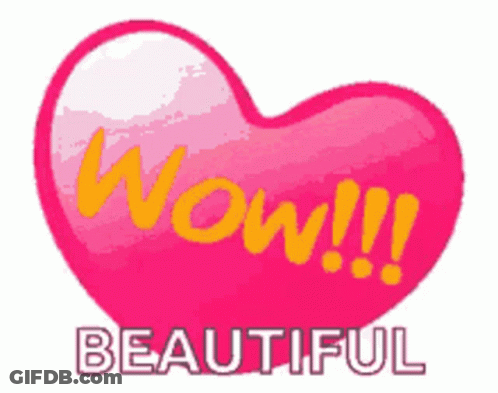 Pink Heart Saying Wow Beautiful GIF