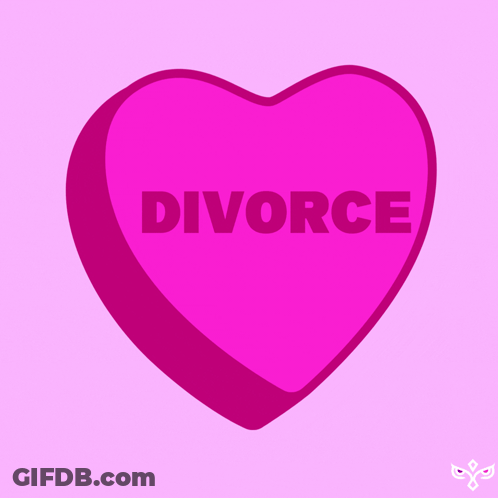 Pink Heart Shaped Candy Divorce GIF