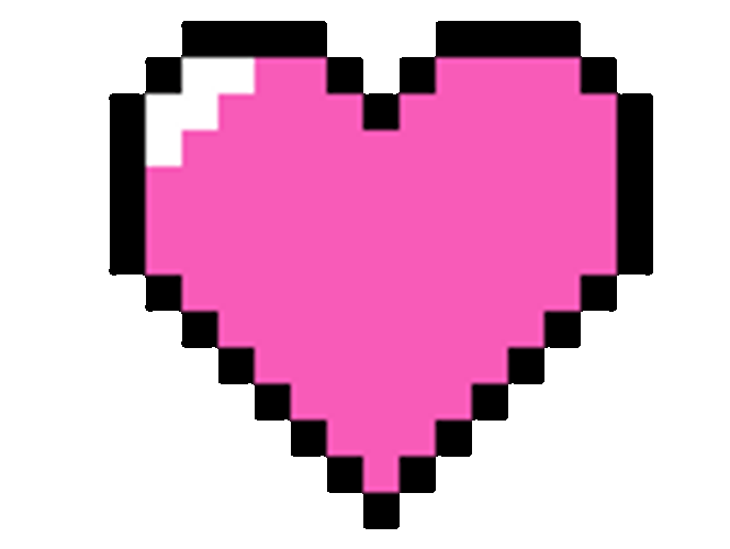 Pink Heart Shine Pixel GIF