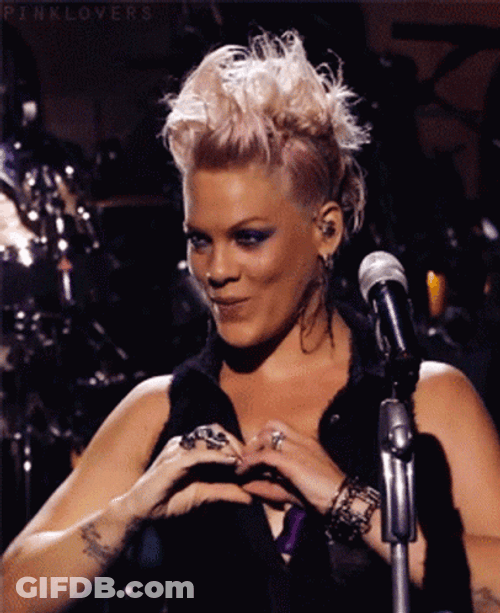 Pink Heart Smiles Love GIF