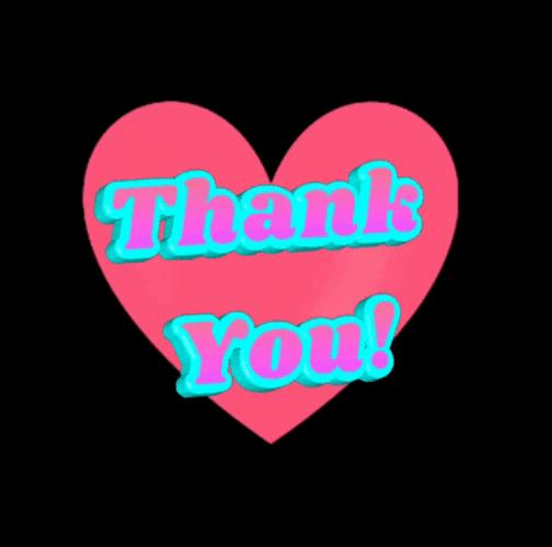 Pink Heart Thank You Sticker GIF