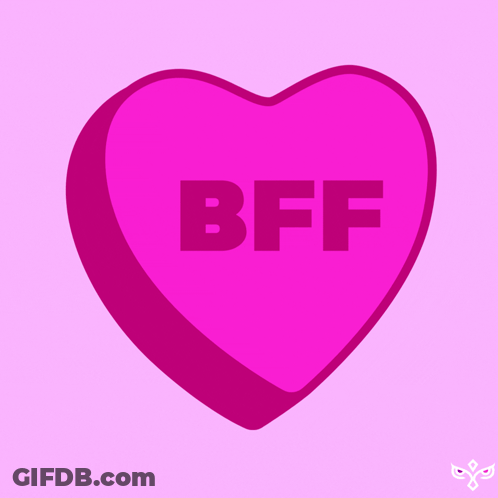 Pink Heart With BFF GIF