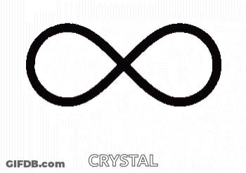 Pink Heart With Black Outline Saying Crystal GIF