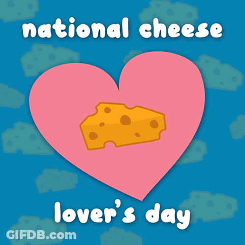 Pink Heart With Cheese National Cheese Lover's Day GIF