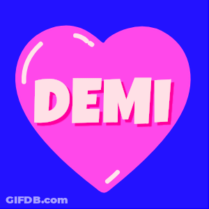 Pink Heart With Demi GIF