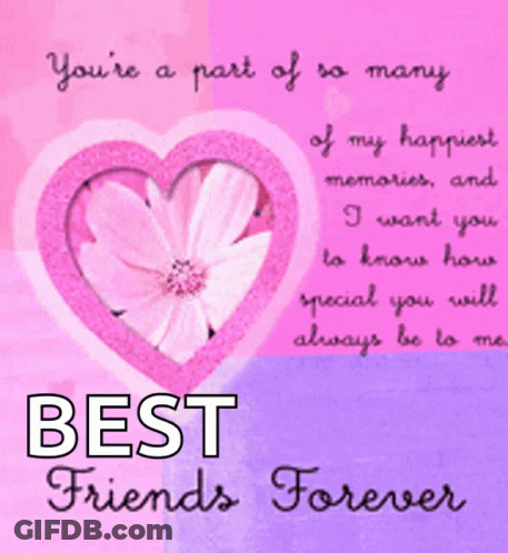 Pink Heart With Flower And Memories GIF
