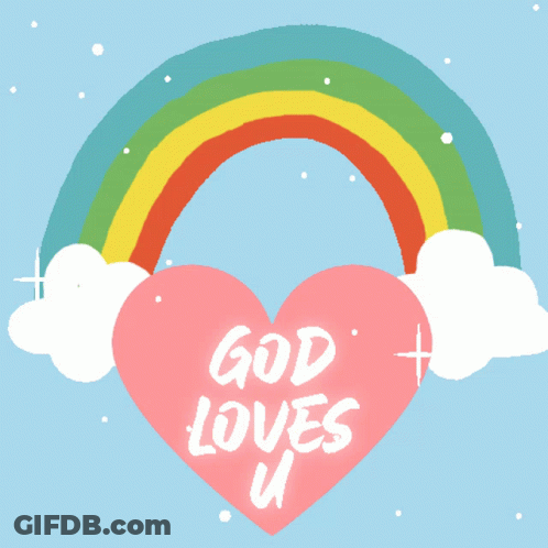 Pink Heart With God Loves U GIF