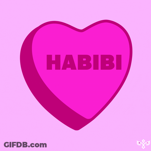 Pink Heart With Habibi GIF