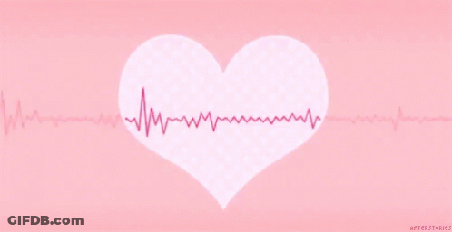 Pink Heart With Heartbeat Line GIF
