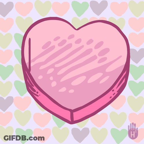 Pink Heart With Hearts And Hand Letter H GIF