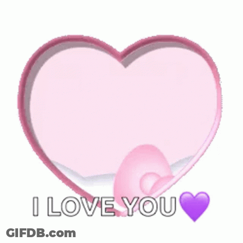 Pink Heart With I Love You GIF