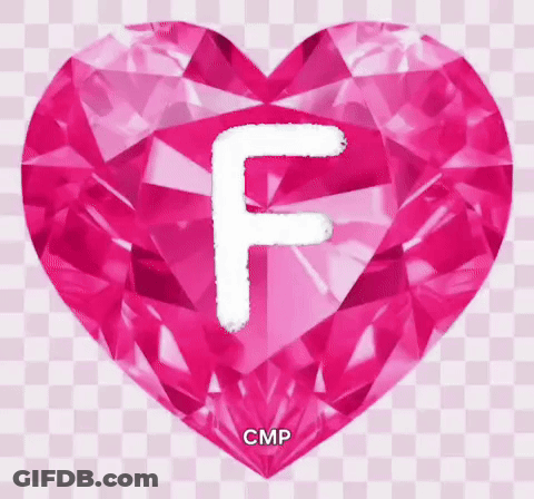 Pink Heart With Letter F Inside GIF