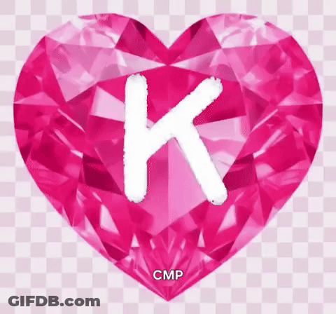 Pink Heart With Letter K GIF