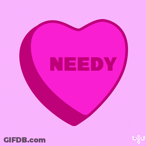 Pink Heart With Needly Text GIF