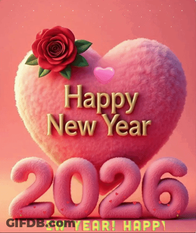 Pink Heart With Rose And 2026 GIF