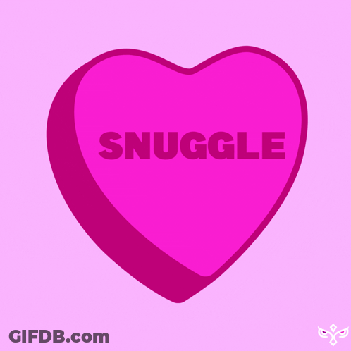Pink Heart With Snuggle GIF
