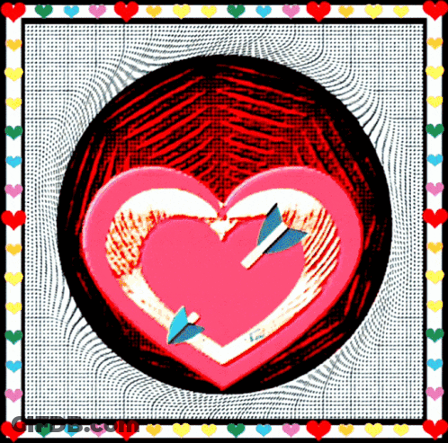Pink Heart With Two Arrows Through It GIF