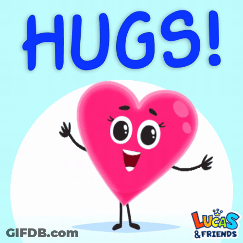 Pink Heart You Hugs GIF