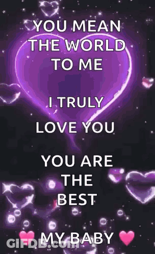 Pink Heart You Mean The World To Me GIF