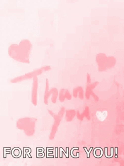 Pink Hearts Thanks For Listening GIF