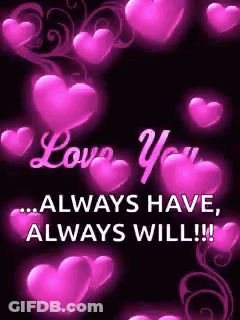 Pink Hearts With Love You GIF