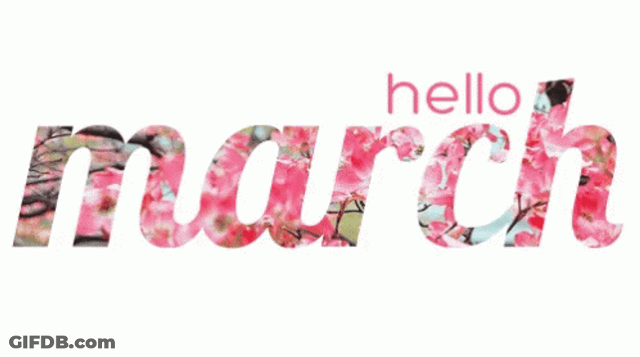 Pink Hello March GIF