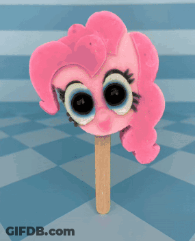 Pink Ice Cream Cone With Cartoon Character GIF