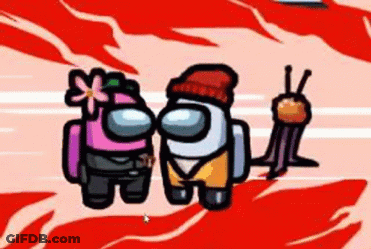 Pink Imposter Eliminating White Among Us GIF