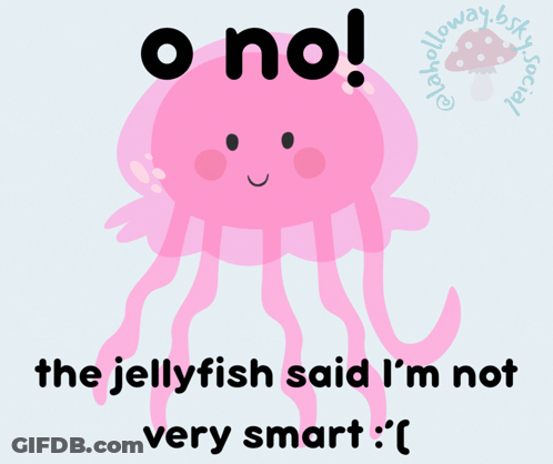 Pink Jellyfish Saying O No GIF