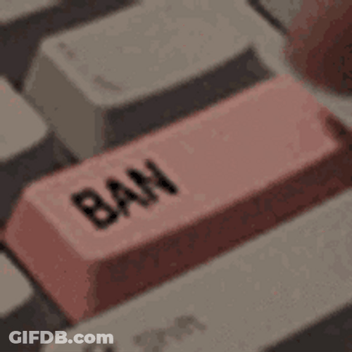 Pink Keyboard Entering Ban Button GIF