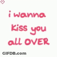 Pink Kisses Seamless Pattern With Heart GIF