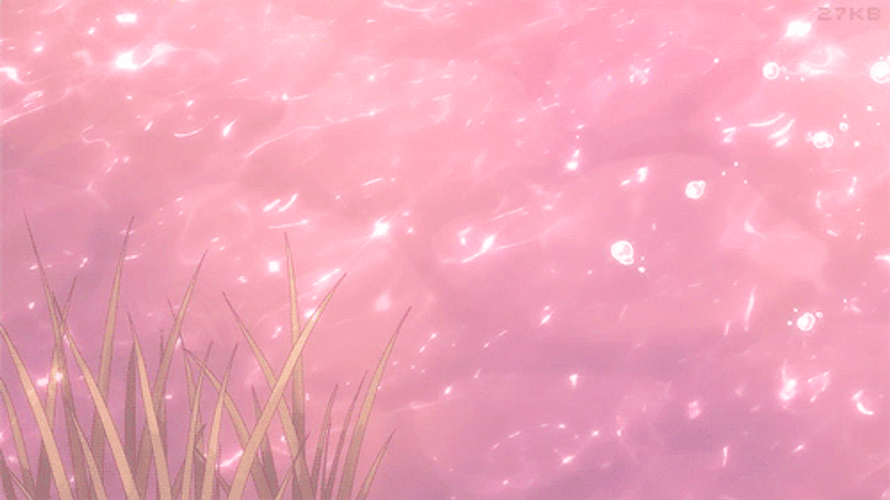 Pink Lake Water Raining Anime GIF