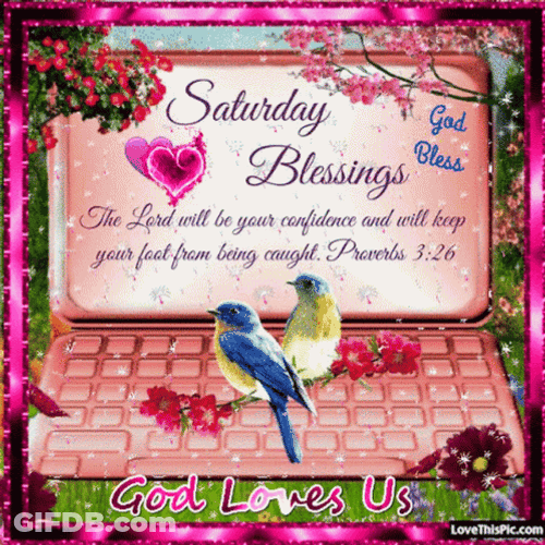 Pink Laptop Saturday Blessings GIF