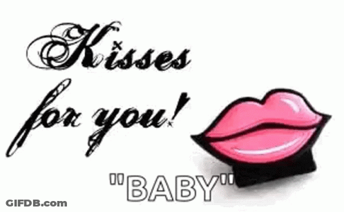 Pink Lip Kisses For You Baby GIF